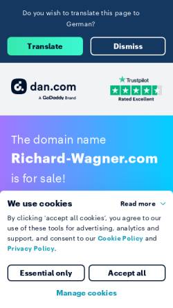 Vorschau der mobilen Webseite www.richard-wagner.com, Richard-Wagner.com
