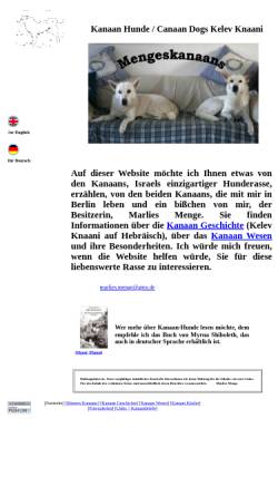 Vorschau der mobilen Webseite www.mengeskanaans.de, Über Kanaan Hunde