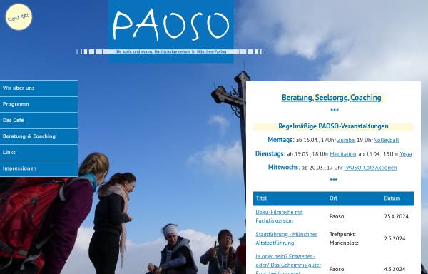 Vorschau von www.paoso.de, Paoso: Hochschulgemeinde an der FH-Muenchen