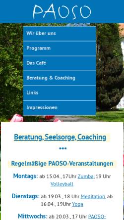 Vorschau der mobilen Webseite www.paoso.de, Paoso: Hochschulgemeinde an der FH-Muenchen