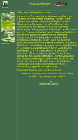 Vorschau der mobilen Webseite www.tirnet.de, Fischzucht Hunger