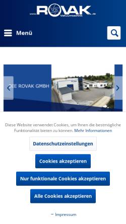 Vorschau der mobilen Webseite www.rovak.de, ROVAK GmbH
