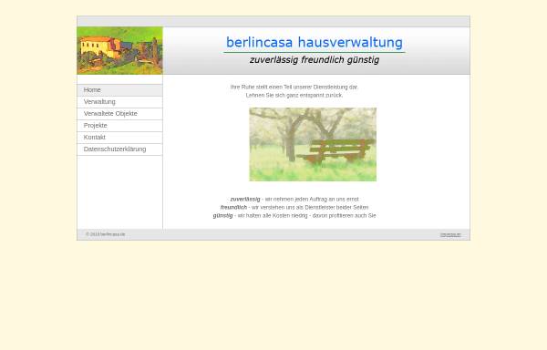 Vorschau von www.berlincasa.de, Berlincasa Hausverwaltung