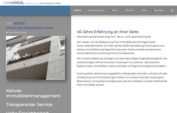 Vorschau von www.concentra-berlin.de, concentra Immobilien Management GmbH