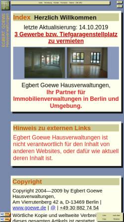 Vorschau der mobilen Webseite www.goewe.com, Egbert Goewe Hausverwaltungen
