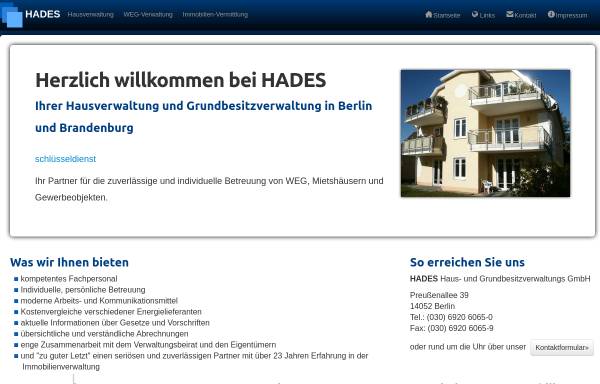 Vorschau von www.hades-berlin.de, Hades Hausverwaltung