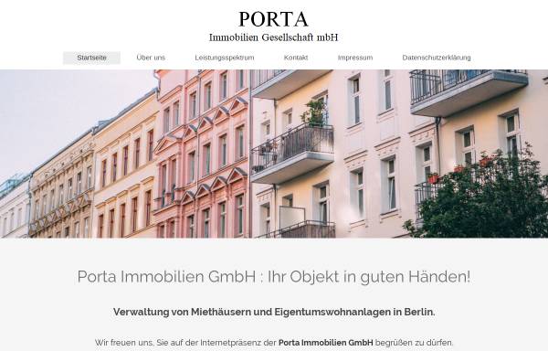 Vorschau von www.porta-berlin.de, Porta Immobilien Gesellschaft mbH