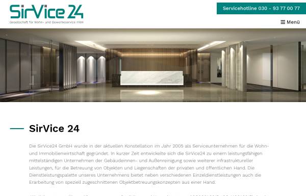 Vorschau von www.sirvice24.de, SirVice24 Gesellschaft für Wohn- und Gewerbeservice