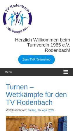 Vorschau der mobilen Webseite www.tv-rodenbach.de, TV 1965 e.V. Rodenbach