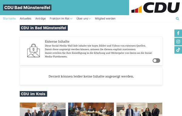 Vorschau von www.cdu-badmuenstereifel.de, CDU Stadtverband Bad Münstereifel