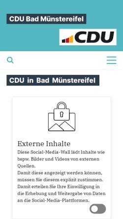 Vorschau der mobilen Webseite www.cdu-badmuenstereifel.de, CDU Stadtverband Bad Münstereifel