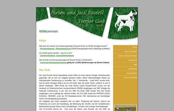 Vorschau von www.pjrt.at, Parson Russell Terrier/Jack Russell Terrier-Club Österreichs