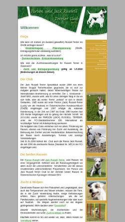 Vorschau der mobilen Webseite www.pjrt.at, Parson Russell Terrier/Jack Russell Terrier-Club Österreichs