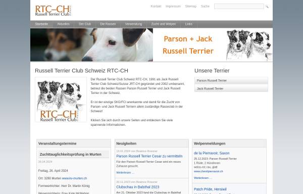 Vorschau von www.russellterrierclub.ch, Russell Terrier Club Schweiz