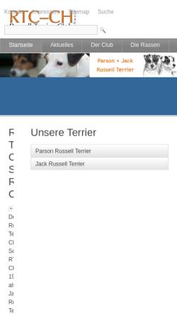 Vorschau der mobilen Webseite www.russellterrierclub.ch, Russell Terrier Club Schweiz