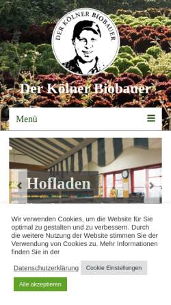 Vorschau der mobilen Webseite www.koelner-bio-bauer.de, Der Kölner Bio Bauer, Jürgen Roußelli