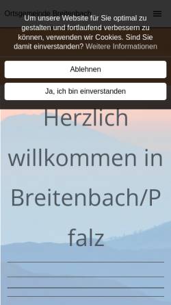 Vorschau der mobilen Webseite www.breitenbachpfalz.de, Ortsgemeinde Breitenbach/Pfalz