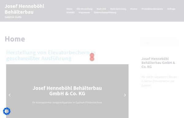 Vorschau von www.henneboehl.de, Josef Henneböhl Behälterbau & Co.KG