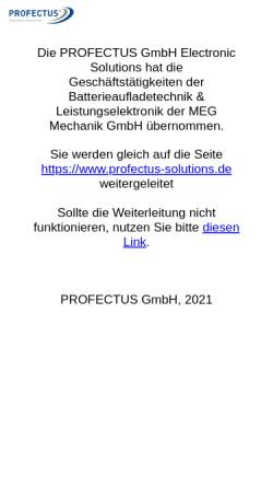 Vorschau der mobilen Webseite www.meg-mechanik.de, MEG Mechanik GmbH