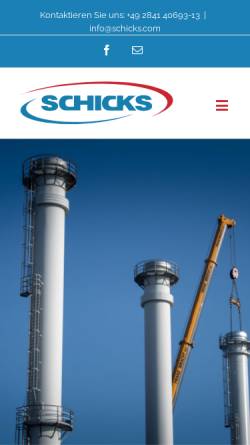 Vorschau der mobilen Webseite www.schicks-abgastechnik.de, Schicks Abgas-Technik GmbH