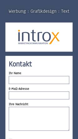 Vorschau der mobilen Webseite www.introx.de, Introx Marketingkommunikation eK