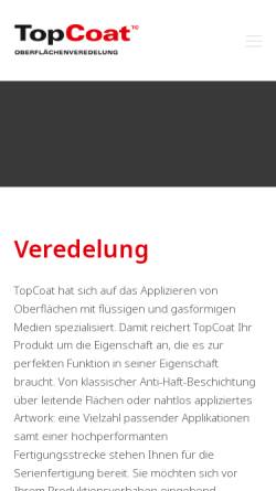 Vorschau der mobilen Webseite www.topcoat.ch, TopCoat GmbH