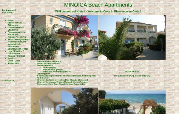 Vorschau von www.minoica-apartments.com, Minoica Beach Apartments, Amoudara