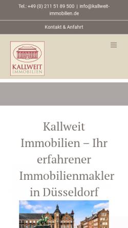 Vorschau der mobilen Webseite kallweit-immobilien.de, Claudia Kallweit Immobilien