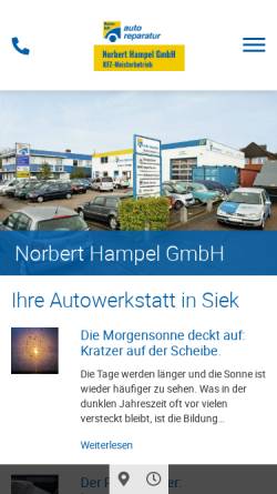 Vorschau der mobilen Webseite www.hampel-automobile.de, Norbert Hampel GmbH