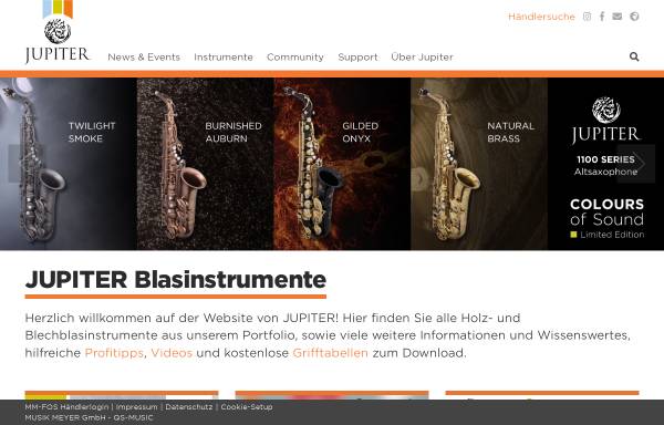 Vorschau von www.jupiter.info, Jupiter Blasinstrumente