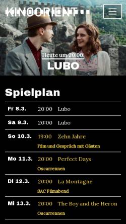 Vorschau der mobilen Webseite orientkino.ch, Wettingen: Kino Orient