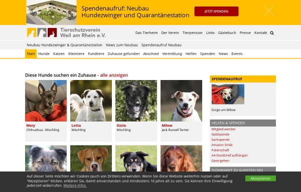 Vorschau von www.tierschutzverein-weil.de, Tierschutzverein Weil am Rhein e.V.