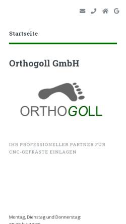Vorschau der mobilen Webseite www.orthogoll.de, Goll Orthopädie-Schuhtechnik