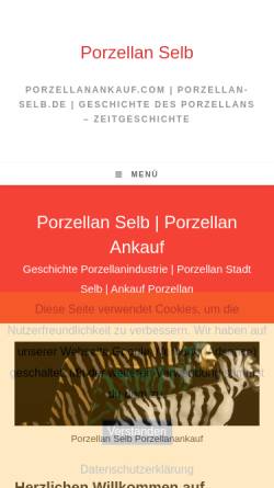 Vorschau der mobilen Webseite porzellan-selb.de, Porzellanfabriken und Manufakturen in Selb
