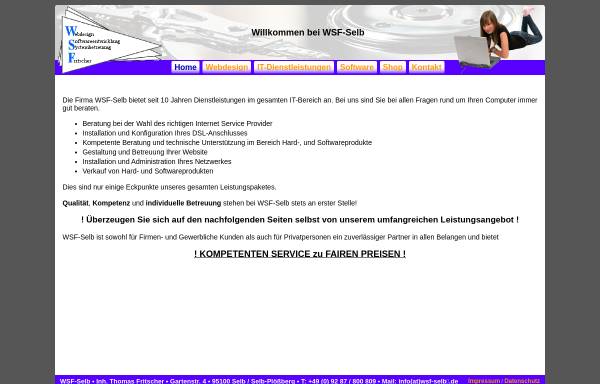 Vorschau von www.wsf-selb.de, Webdesign Softwareentwicklung Systembetreuung Fritscher