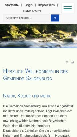 Vorschau der mobilen Webseite www.saldenburg.de, Saldenburg