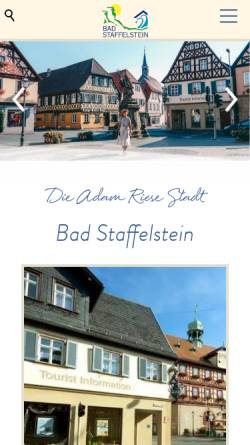 Vorschau der mobilen Webseite www.staffelstein.de, Stadt Bad Staffelstein