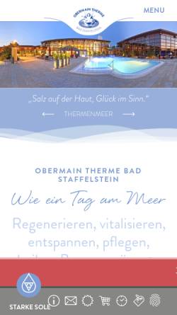 Vorschau der mobilen Webseite www.obermaintherme.de, Thermalbad Obermain Therme Bad Staffelstein