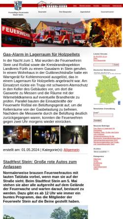 Vorschau der mobilen Webseite www.feuerwehr-stein.de, Freiwillige Feuerwehr Stein