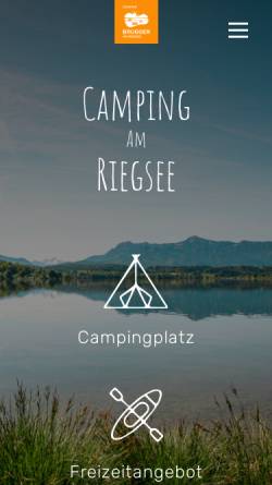 Vorschau der mobilen Webseite www.camping-brugger.de, Camping Brugger am Riegsee