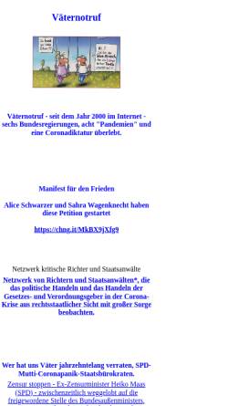 Vorschau der mobilen Webseite www.vaeternotruf.de, Väternotruf Berlin
