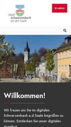 Vorschau der mobilen Webseite schwarzenbach-saale.de, Stadt Schwarzenbach an der Saale