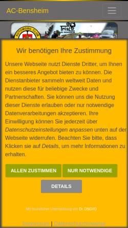 Vorschau der mobilen Webseite ac-bensheim.de, Automobil-Club Bensheim e.V.