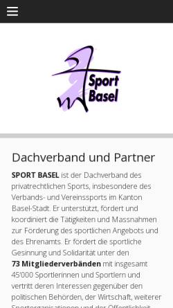 Vorschau der mobilen Webseite www.sportbasel.ch, Dachverband des privatrechtlichen Sportes