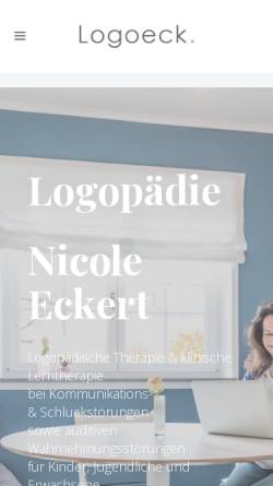 Vorschau der mobilen Webseite www.logoeck.de, Logopädiepraxis Nicole Eckert