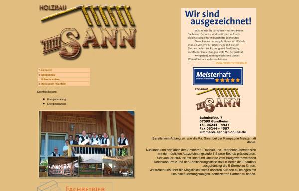 Vorschau von www.holzbau-sann.de, Zimmerei Sann