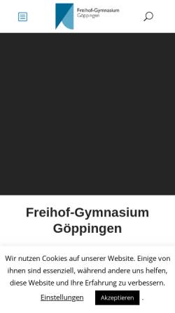 Vorschau der mobilen Webseite www.freihof-gymnasium.de, Freihof-Gymnasium Göppingen