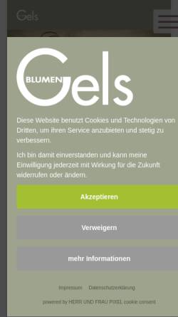 Vorschau der mobilen Webseite www.blumen-gels.de, Blumen Gels GmbH