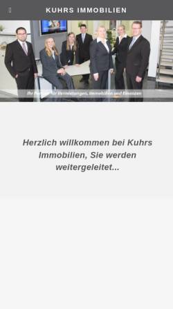 Vorschau der mobilen Webseite www.kuhrs-immobilien.de, Kuhrs Immobilien