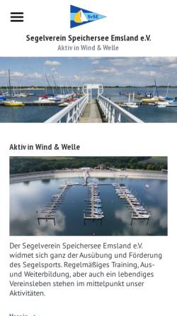 Vorschau der mobilen Webseite svse.de, SvSE Segelverein Speichersee Emsland e. V.